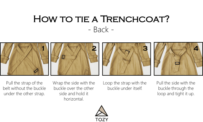 How to tie a trench coat How to tutorial by Tozy